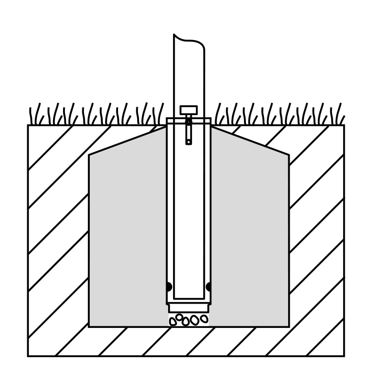 Zentrierhülse aus Aluminium mit Verdreh- und Entnahmeschutz (Mast-Ø 90 – 145 mm)