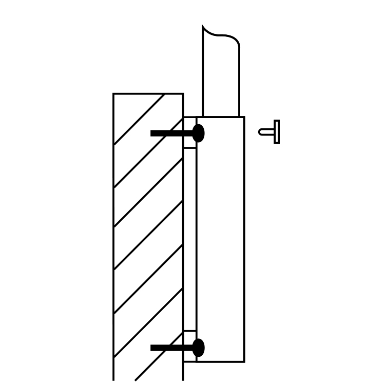 Wandhülse aus Stahl, feuerverzinkt (Mast-Ø 75 – 100 mm, bis NH 8m)