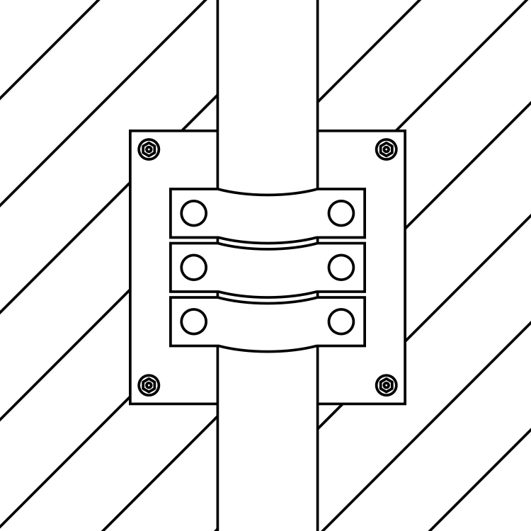 Wandschelle (Einbau paarweise) (Mast-Ø 100 mm)