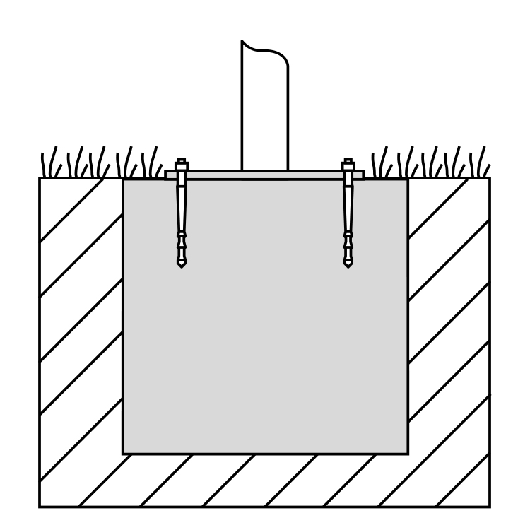 Dübel-/Schraubflansch